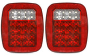 MAXXHAUL front view showing square 28-LED tail light and clear PMMA lens for durable visibility