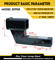 MaxxHaul close-up of shank and dual pin holes demonstrating fit adjustment benefit