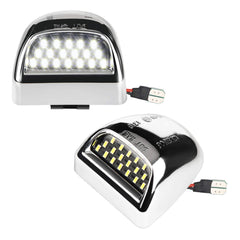MbuyDIY front view of chrome license plate light showing compact design and modern look