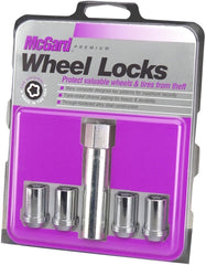 McGard locks installed on tuner-style alloy wheel demonstrating low-profile fit and security