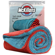 McKillans front view of XL drying towel showing size and dual-color for fast drying