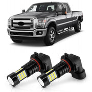 MEALAM front view of H10 LED bulbs showing bright xenon-white benefit