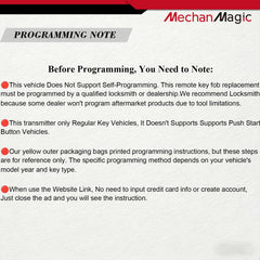 MechanMagic back label showing FCC ID and fitment details for verification