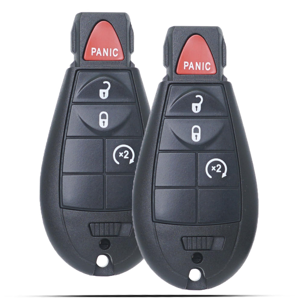 MechanMagic front view of replacement Jeep Cherokee fob showing clean shell and buttons, clear compatibility benefit