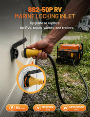 MECMO inlet closed waterproof cover protecting shore power connection