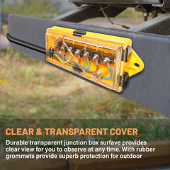 MECMO 8ft cord and blade plug showing reach and secure connection for towing