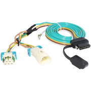 MECMO front view of 4-way flat connector showing plug and mounting area, easy hookup