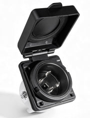 MECMO front flanged inlet installed flush showing neat exterior finish and secure mount
