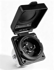 MECMO front view flanged inlet showing neat flush mount and weather protection