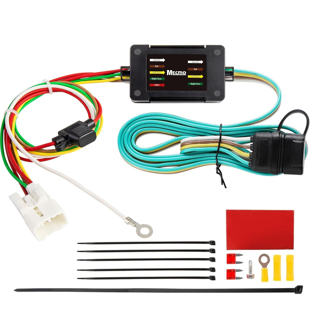 MECMO vehicle-side connector front view showing secure fit and easy plug-in benefit