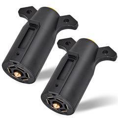 MECMO front view of 7-pin plug showing secure connection benefit