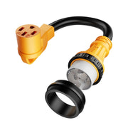 MECMO SS2-50P front plug showing twist-lock secure connection benefit
