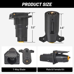 MECMO vehicle side 7‑way socket with dust cover protecting contacts from debris
