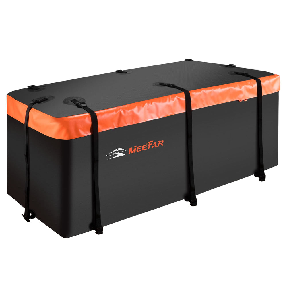 MeeFar front view of hitch mount bag showing large capacity benefit