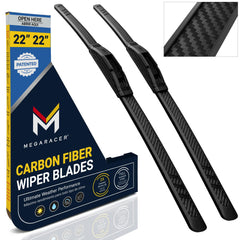 Mega Racer front packaging showing 22" wipers and clear fitment benefit