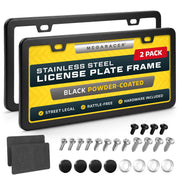Mega Racer front view of matte black frame showing sleek style and legal visibility