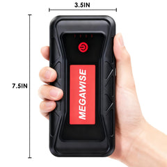 MEGAWISE jumper clamps with LCD voltmeter displaying battery voltage for safer connections