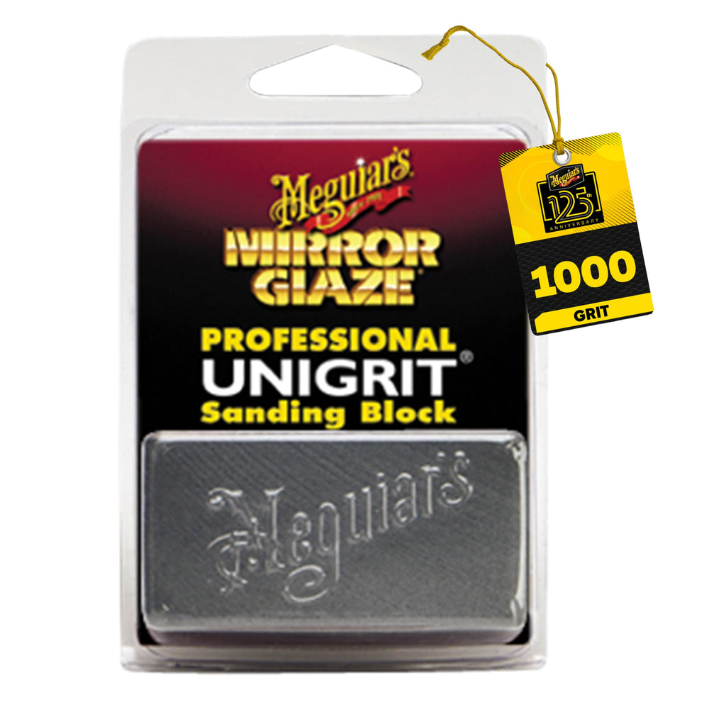 Meguiar's 1000 grit sanding block front view showing shape for accurate smoothing