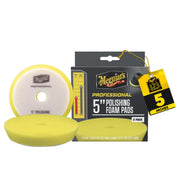 Meguiar's 5" polishing pad front pack showing product and branding for quick identification