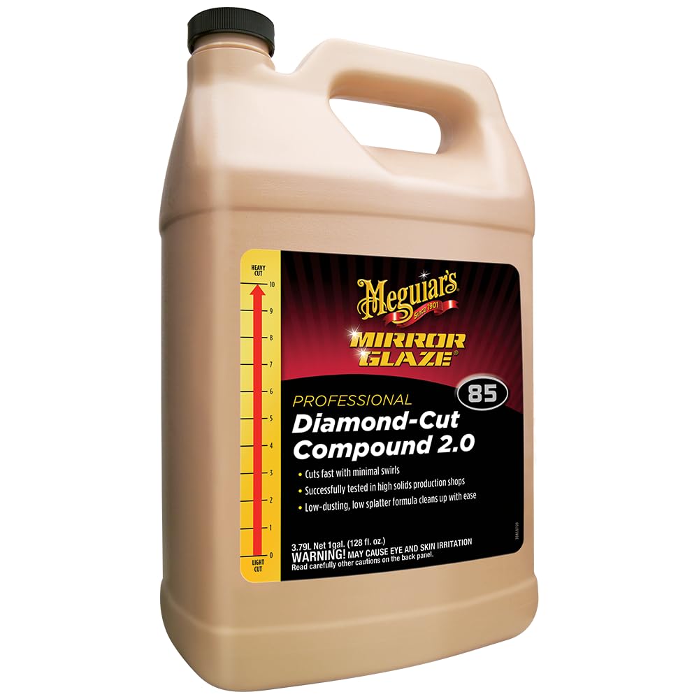 Meguiar's gallon bottle front label showing professional compound and easy identification