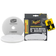 Meguiar's front packaging showing 6" pads and pack benefit