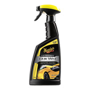 Meguiar's spray bottle front view showing label and convenient sprayer for fast application