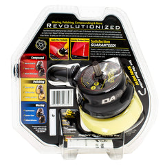 Meguiar's G3500 attachment closeup at drill chuck highlighting secure fit and convenience