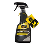 Meguiar's front label close up showing product and clear benefits
