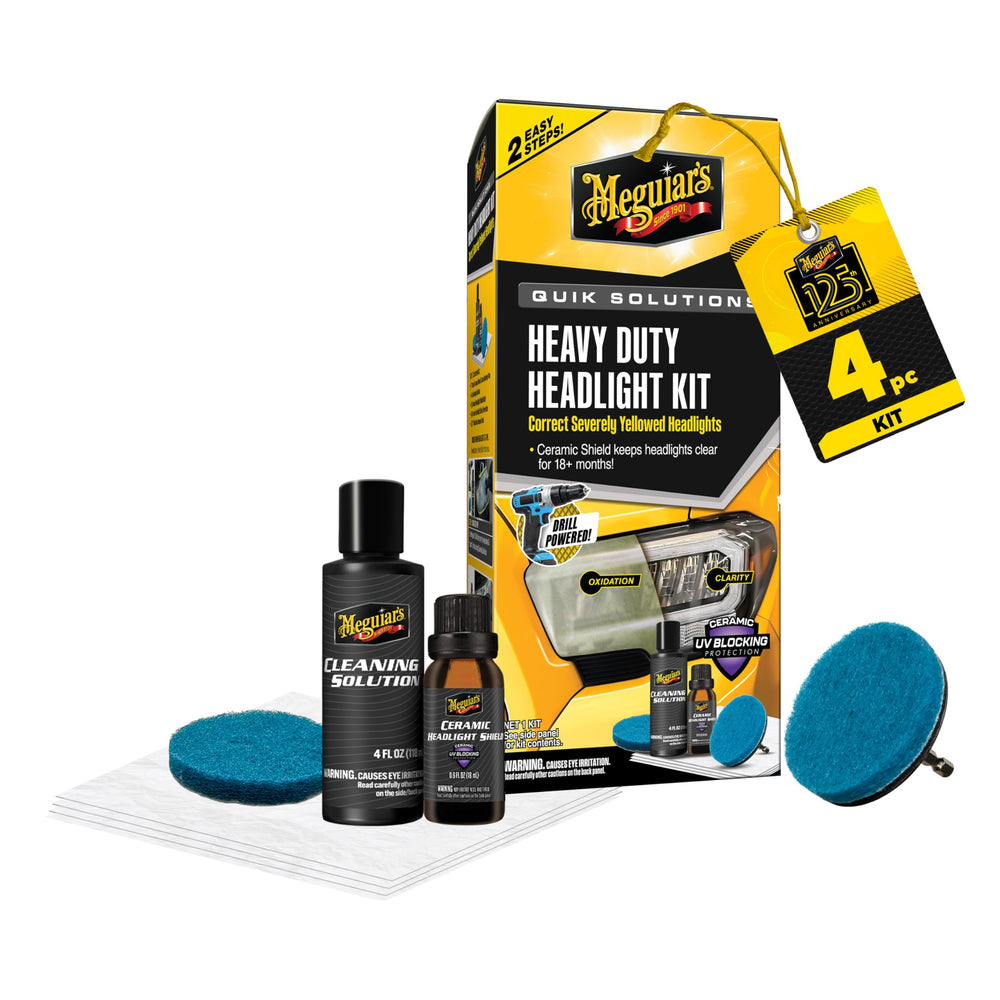Meguiar's kit front layout showing complete restoration kit and fast results
