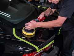 Meguiar's M09 being wiped with microfiber showing clean finishing