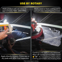 Meguiar's on a dual-action polisher demonstrating safe machine application and control
