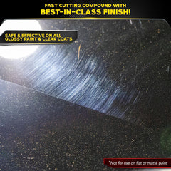Meguiar's compound poured to show creamy texture and ease of spreading for efficient cutting