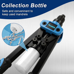 Meiwaltee view of five interchangeable nosepieces stored in handle for convenience