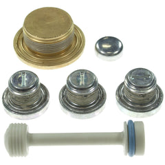 Melling freeze plug kit front packaging showing included brass steel plastic plugs for rebuild convenience