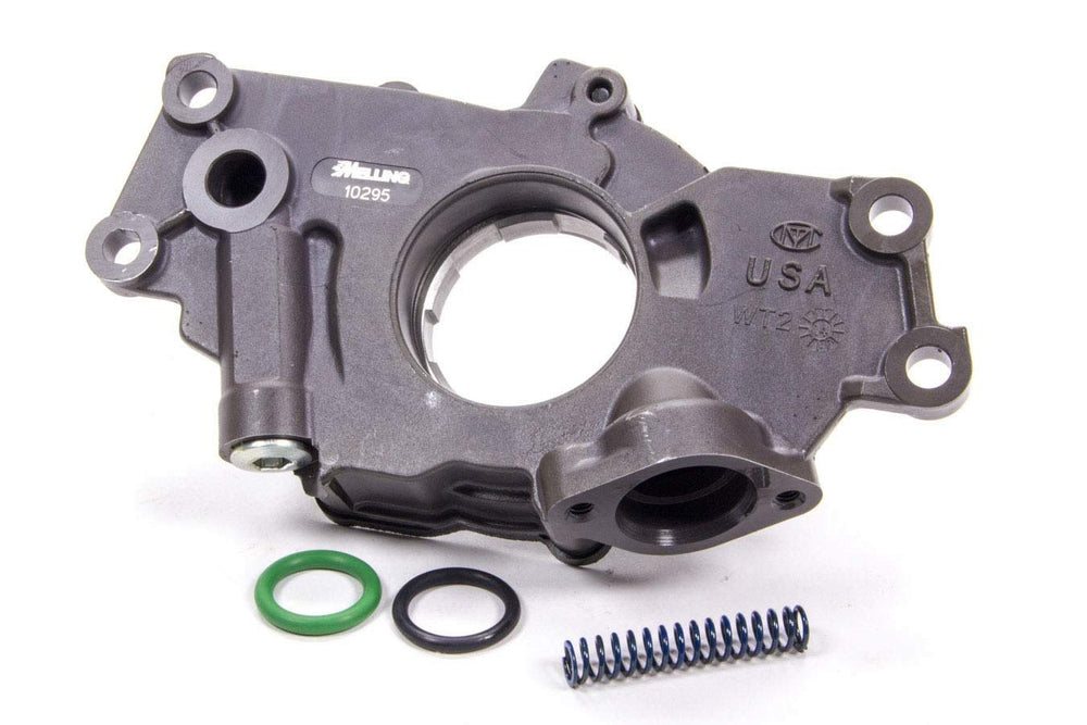 Melling oil pump front view showing mounting flanges and 7/8 inch inlet, reliable fit