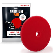 menzerna front view of 6 inch heavy cut pad showing shape and color for aggressive polishing