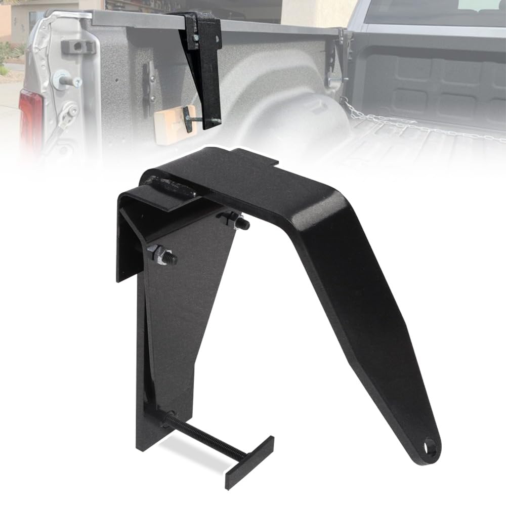 MEPARERI front view installed on truck bed rail shows secure camper anchoring benefit
