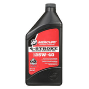 MERCURY front label on 25W-40 quart showing product identity and benefit