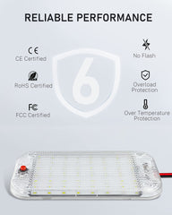 MERTTURM mounted on RV ceiling delivering broad interior illumination benefit