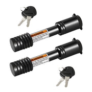 METOWARE front view of two-pack hitch locks showing secure set and labeling