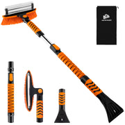 METOWARE front view of 44-inch snow brush clearing roof efficiently