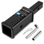 METOWARE front view of 1-1/4 to 2 inch adapter showing receiver and square opening for versatility