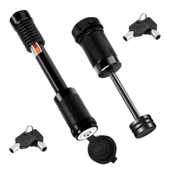 METOWARE front view of hitch and coupler set showing both locks and keys for clear identification and convenience