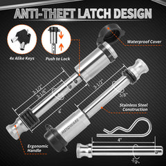 METOWARE keyed-alike locks and safety pin providing anti-theft protection