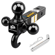 METOWARE tri-ball mount front view showing three ball sizes and benefit fast swapping