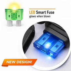 MGI SpeedWare close-up of fuse LED indicator for quick blown-fuse detection