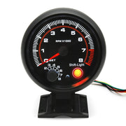 MH tachometer front face showing clear 0–8000 RPM dial and red needle for quick reads
