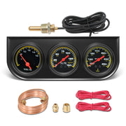 MH front view of three 52mm gauges showing clear faces and benefit of combined monitoring