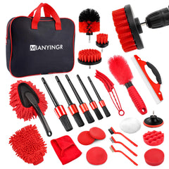 MIANYINGR full kit layout showing all 25 pieces for complete car care