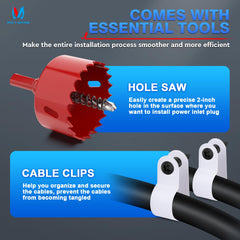 MICTUNING dual 20 inch 12AWG cords demonstrating heavy-gauge reliability